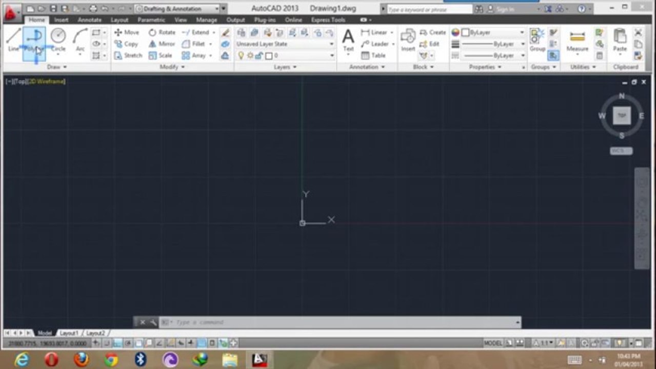 Autocad 2013 tutorial  Polyline in hindi Urdu(15-50)  By MNRAQ