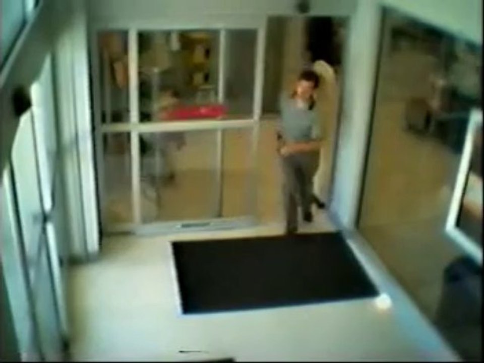 Idiot walks into glass door (lol) MUST SEE!