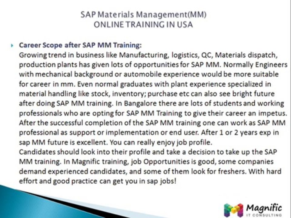 SAP MM online training usa@magnifictraining