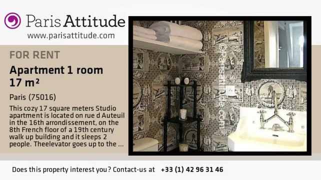 Studio Apartment for rent - Mirabeau, Paris - Ref. 5160