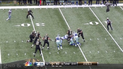 Cowboys defense, sack, 9-yd loss