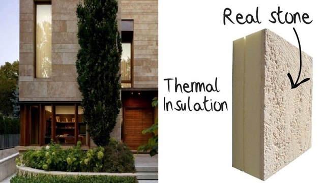 ECO Building STONE - CLADDING Stone VENEER - LIGHTWEIGHT Insulated STONE Wall FACADES