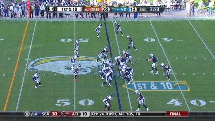 Broncos defense, sack, 10-yd loss