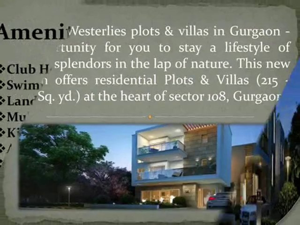 Experion Westerlies - Experion The Westerlies Gurgaon Sector 108 offers Plots and Villas @9717841117