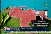 Incendio en la refinería de petróleo venezolana El Palito