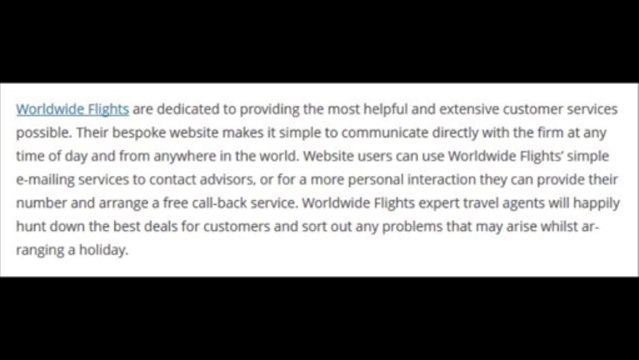 Worldwide flights - Relaxing on holiday with Worldwide Flights