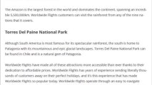 Worldwide flights - South America sights