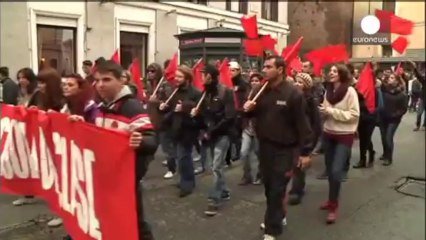 Les étudiants italiens dans la rue contre l'austérité