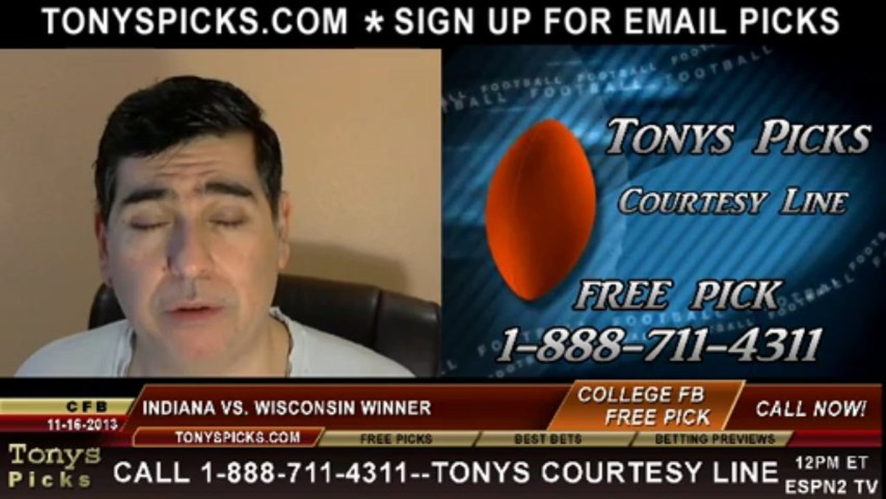 Wisconsin Badgers vs. Indiana Hoosiers Pick Prediction College Football Odds Preview 11-16-2013