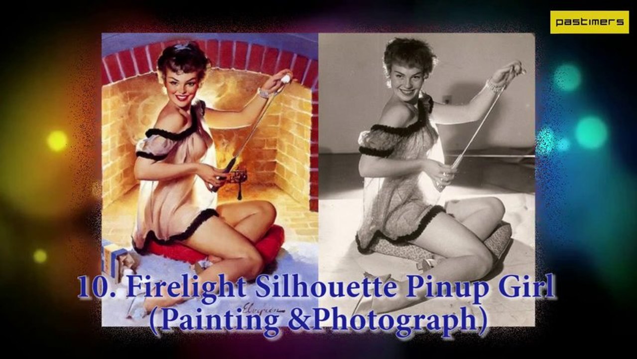 10 Famous Pinup Girls Paintings with Original Photographs