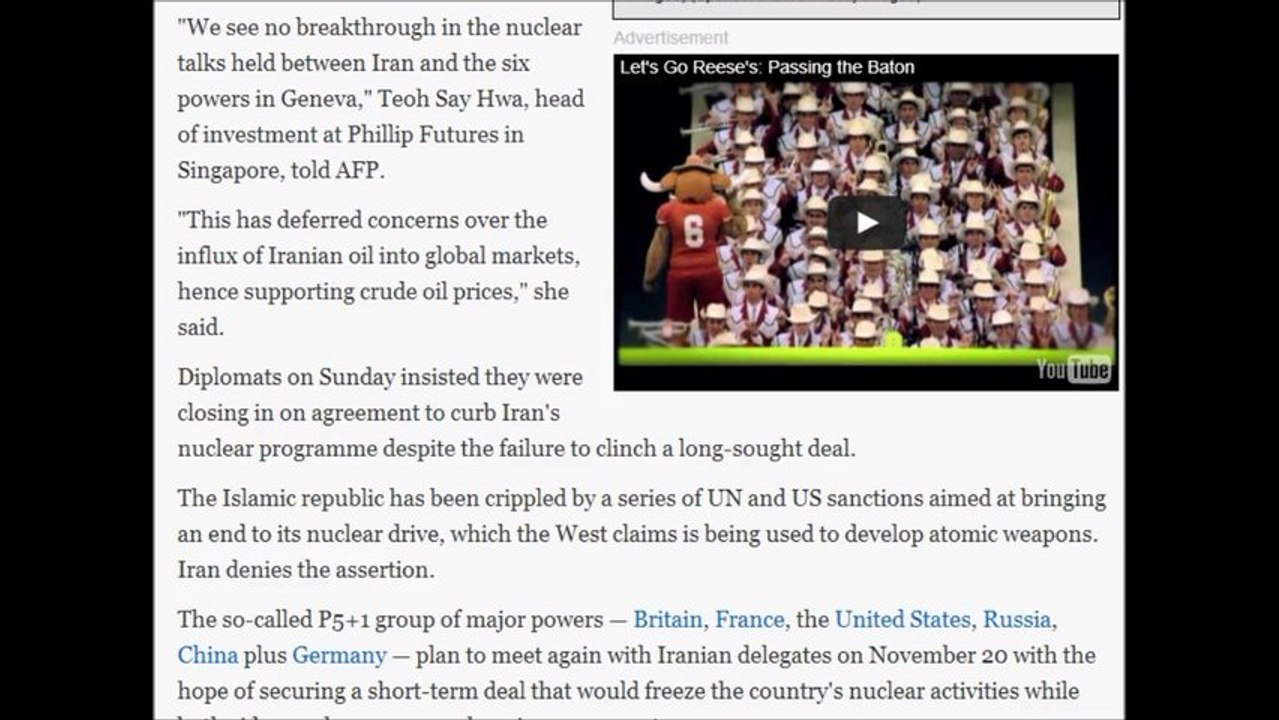 ALERT NEWS Oil prices rise after Iran nuclear talks stall.