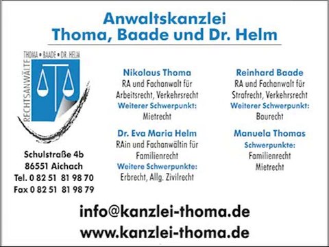 Rechtsanwälte Pöttmes, Anwalt Thoma, Baade, Dr. Helm & Kollegen – kanzlei-thoma.de