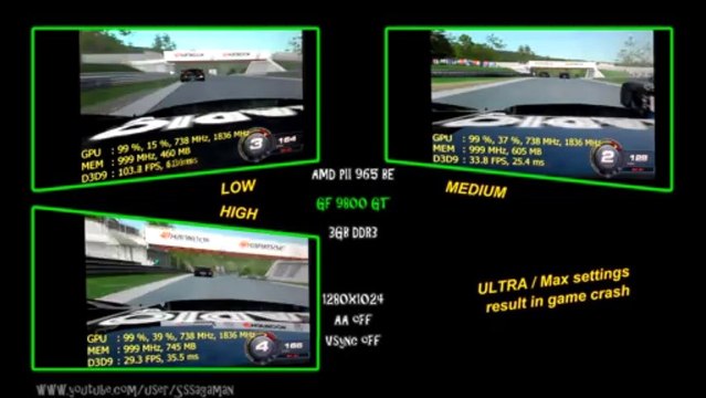 rFactor 2 Gameplay | GF 9800 GT & AMD PII X4 965 [REAL FPS]
