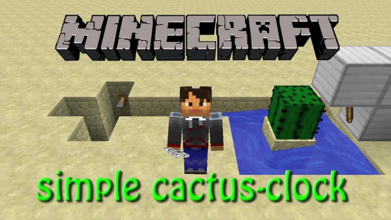 Minecraft: How to build a simple Cactus Clock Tutorial
