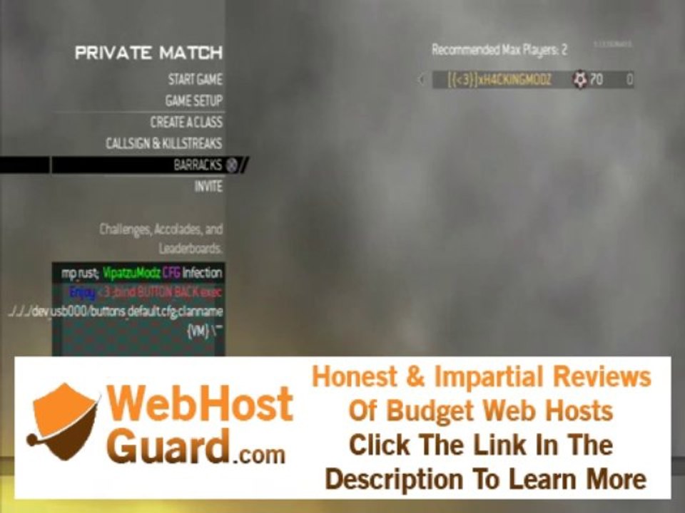 Hosting Buttons_Default.CFG Infection lobby on MW2 1.14!!! (PS3)