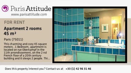 1 Bedroom Apartment for rent - Ménilmontant, Paris - Ref. 6787