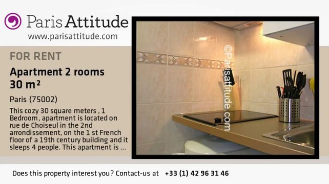 1 Bedroom Apartment for rent - Opéra, Paris - Ref. 6697