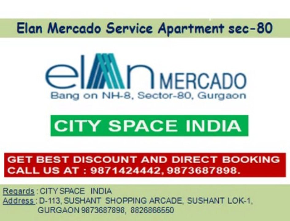 elan mercado service apartment(~(9873687898)~)Sector 80 Gurgaon