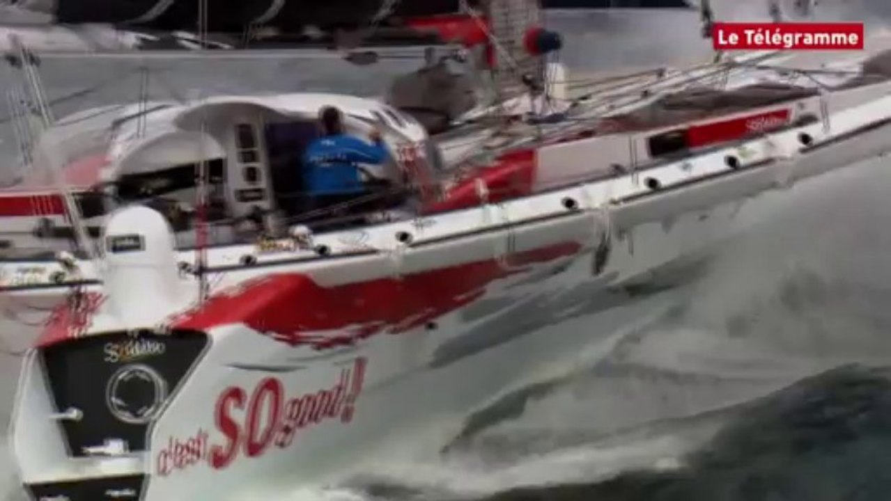 Voile. Tour du monde en solitaire : Thomas Coville depuis son bateau