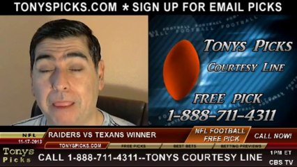 Oakland Raiders vs. Houston Texans Pick Prediction NFL Odds Preview 11-17-2013