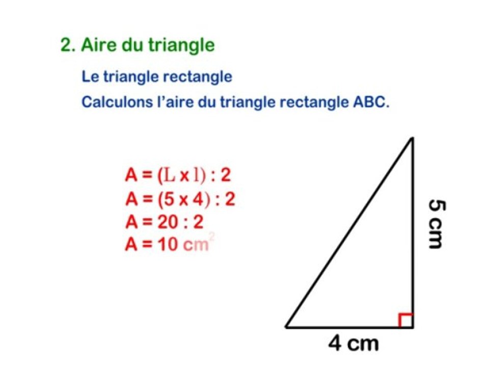 Triangles périmètres et aires