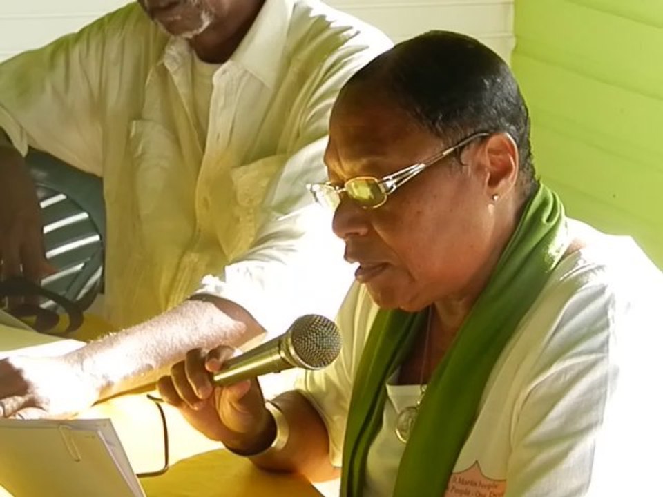 Ms. Daniella Jeffrey at the SXM grass roots St.Martin day & Jolification event.