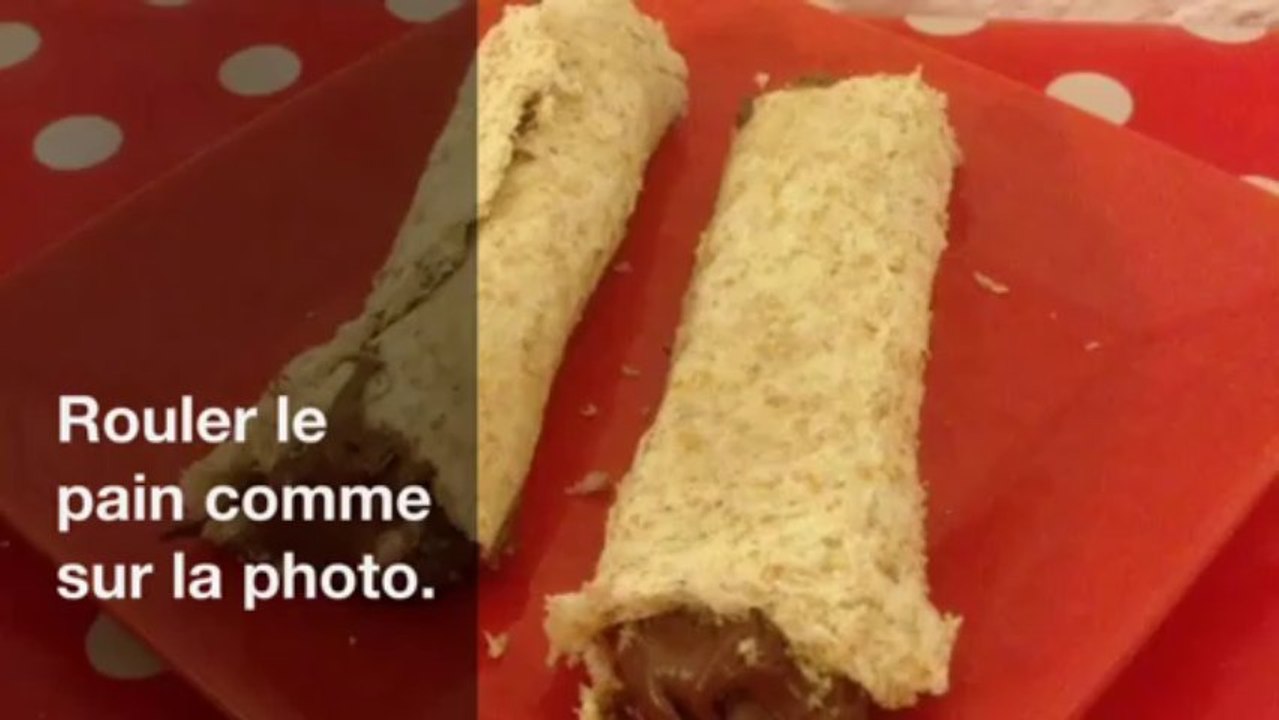 Sandwichs roulés au Nutella