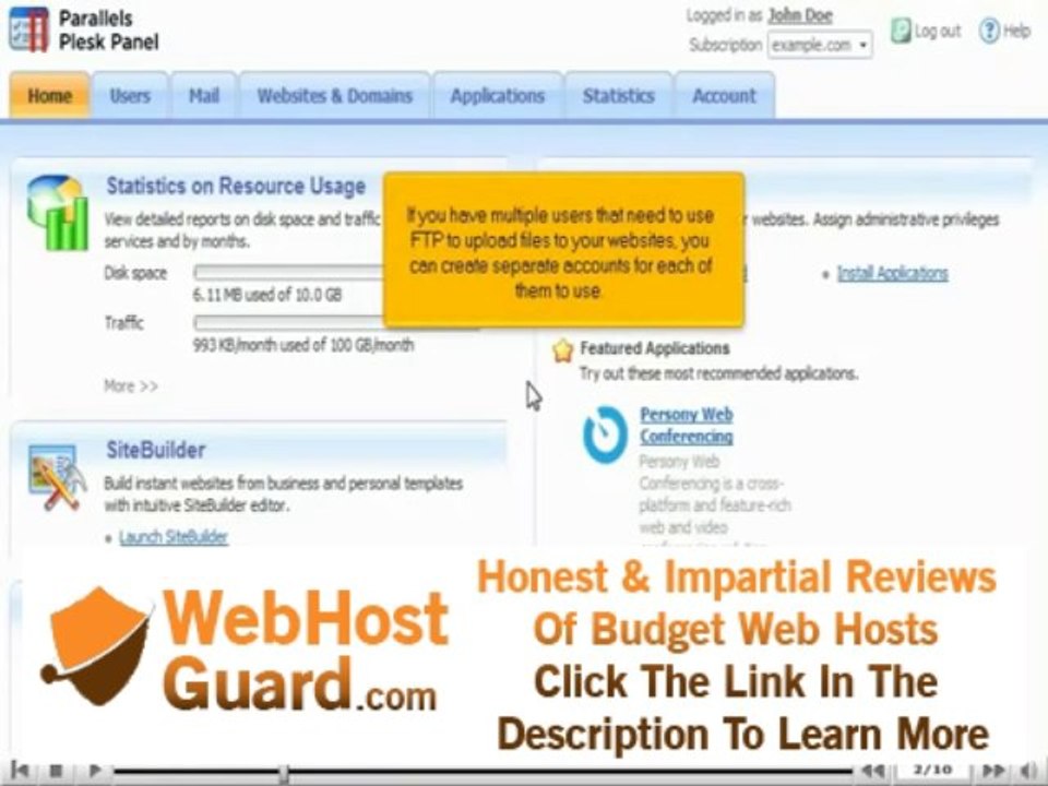How to create additional FTP accounts in Plesk10 - Canadian Web Hosting