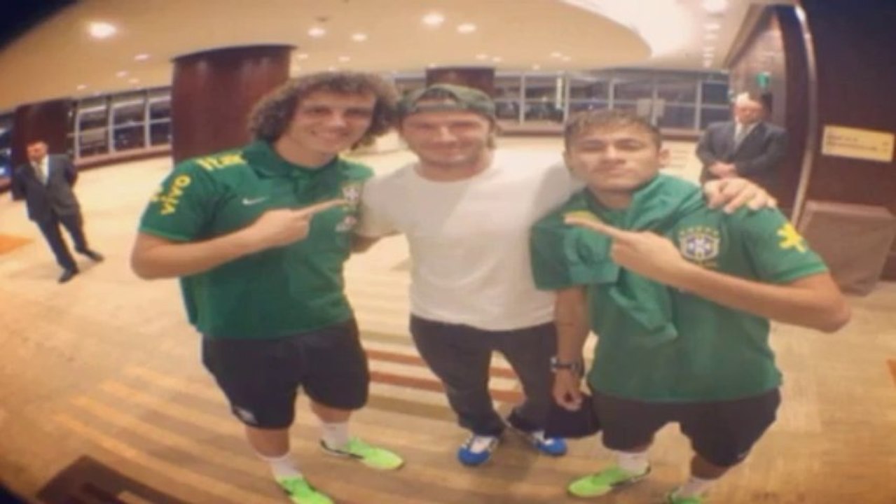 Neymar und David Luiz bitten Beckham um Foto