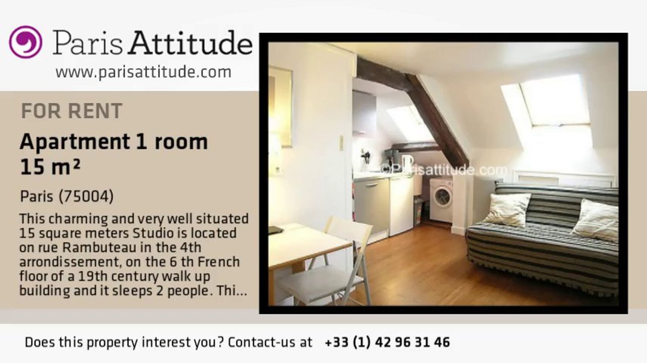 Studio Apartment for rent - Centre George Pompidou, Paris - Ref. 3767
