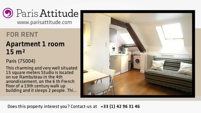 Studio Apartment for rent - Centre George Pompidou, Paris - Ref. 3767