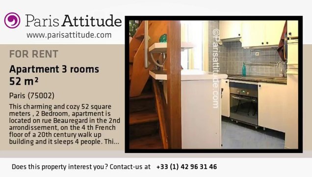 2 Bedroom Triplex for rent - Montorgueil, Paris - Ref. 4389