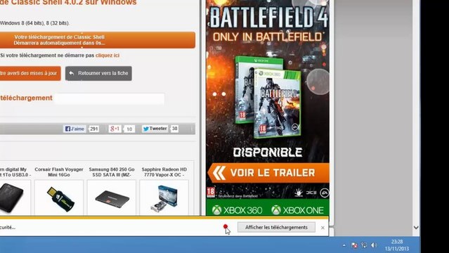 Retrouver le bouton demarrer dans windows 8