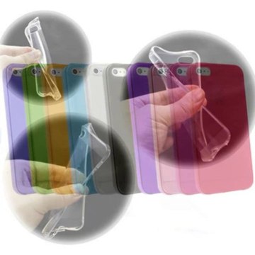 Hytparts.com-Red Ultra Thin Soft Translucent Rugged Silicon Matte Gel Case Cover For iPhone 5