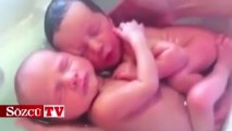 Yeni doğan ikizlerin duygulandıran görüntüsü