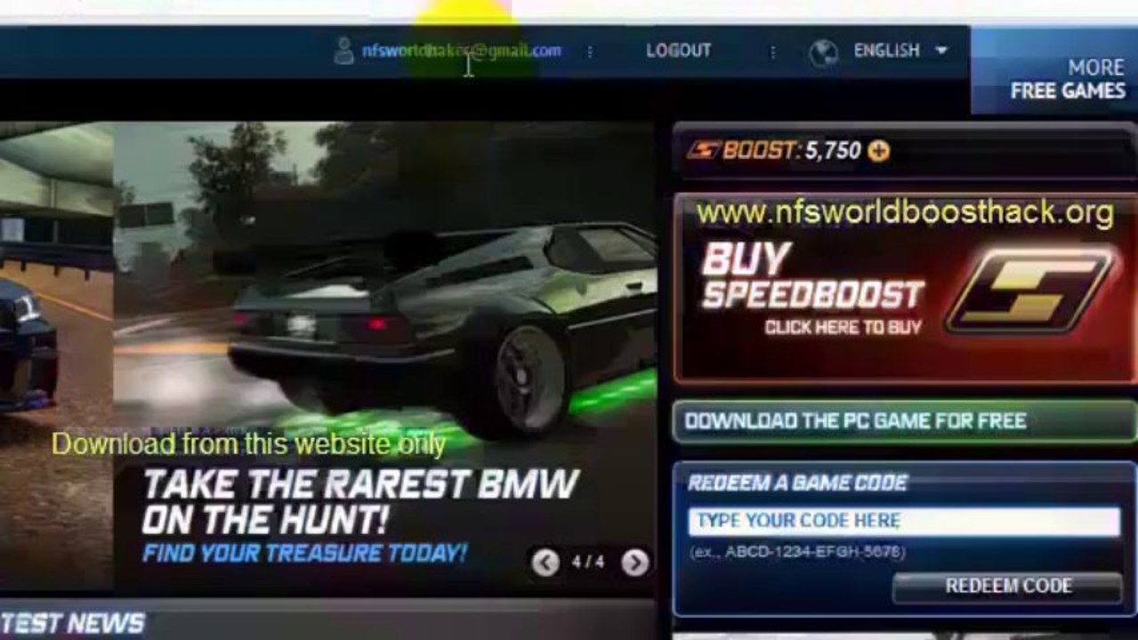 NFS World: how to get free Boost