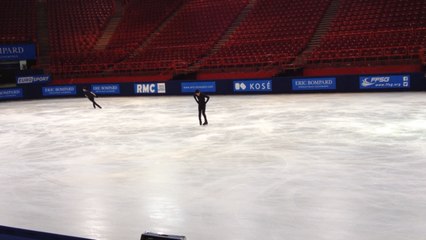 Florent Amodio à l'échauffement