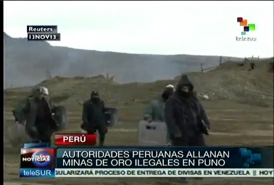Autoridades peruanas allanan minas ilegales de oro en Puno