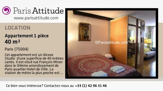 Appartement Alcove Studio à louer - St Paul, Paris - Ref. 3571