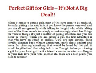 Perfect Gift for Girls – It’s Not A Big Deal!!