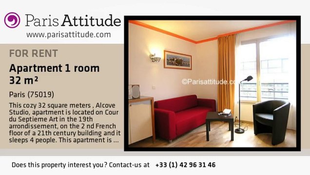 Alcove Studio Apartment for rent - Buttes Chaumont, Paris - Ref. 7162