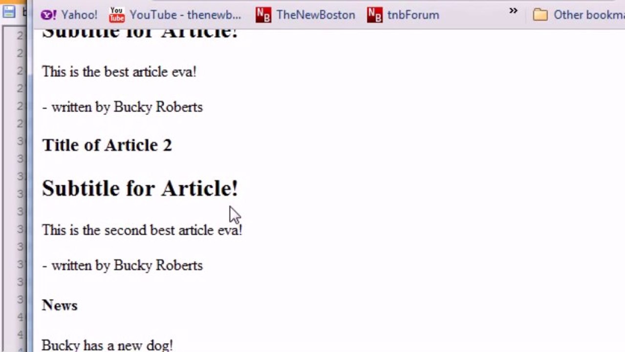 HTML5 Tutorial - 4 - Adding the Meat By MNRAQ