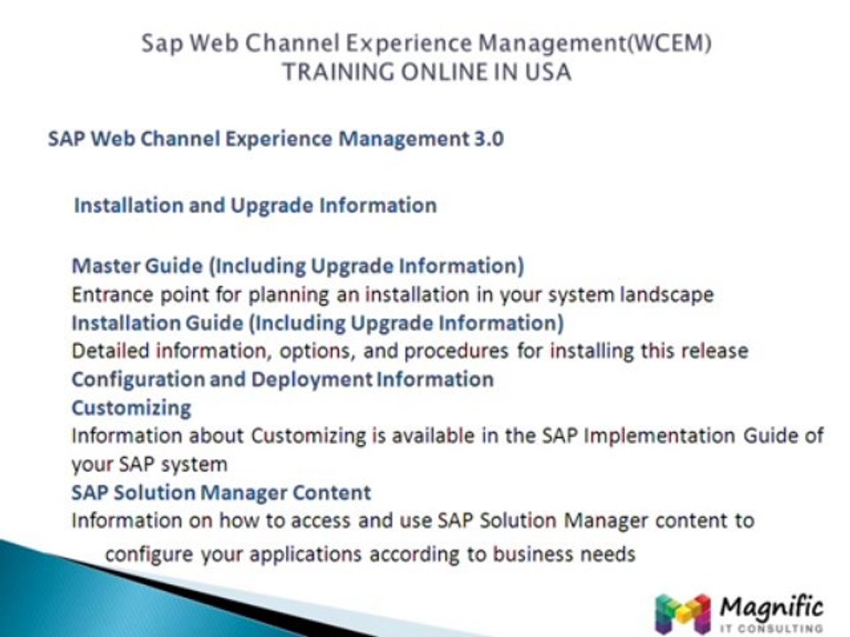 Sap Wcem Professional Training Support@magnifictraining.com