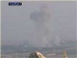 قصف مطار حلب بصواريخ غراد