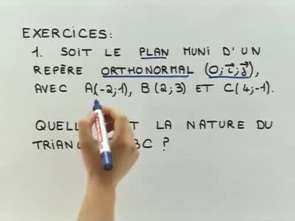 Expression analytique du produit scalaire - Exo 1 : énoncé