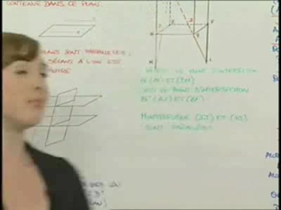 Le parallélisme dans l'espace - Cours