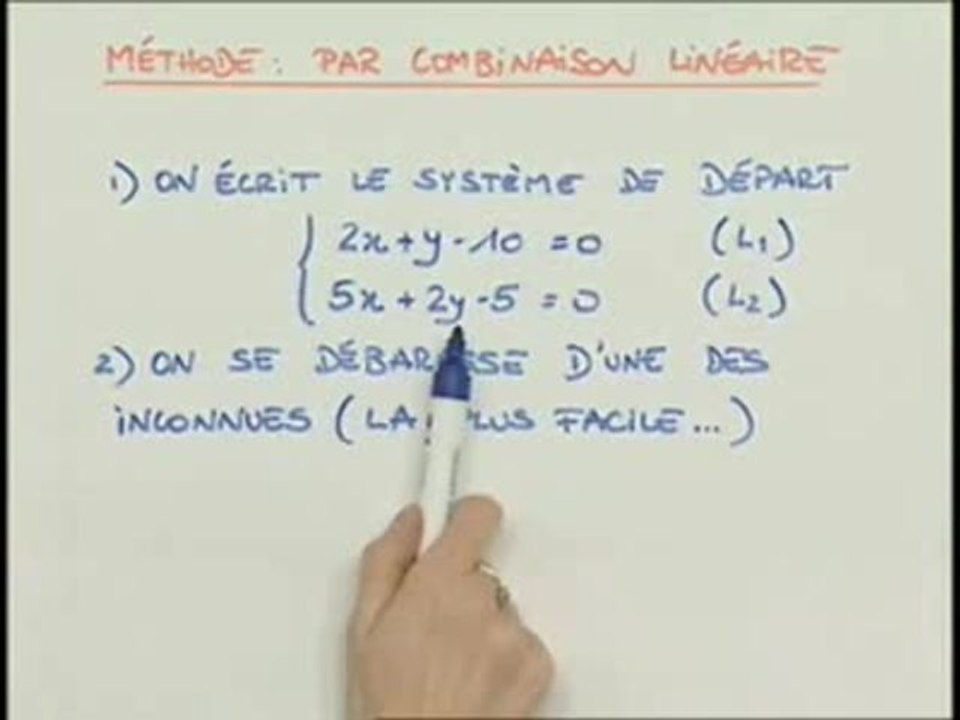 Résolution de systèmes de 2 équations à 2 inconnues - Cours 2