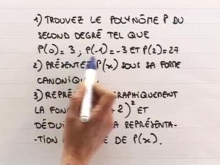 La forme canonique - Exo : énoncés