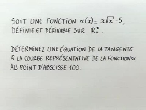 Tangentes et approximations affines - Exo 1 : énoncé
