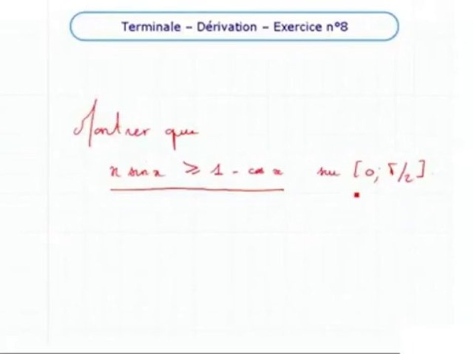 La dérivation et le sens de variation - Exo 8